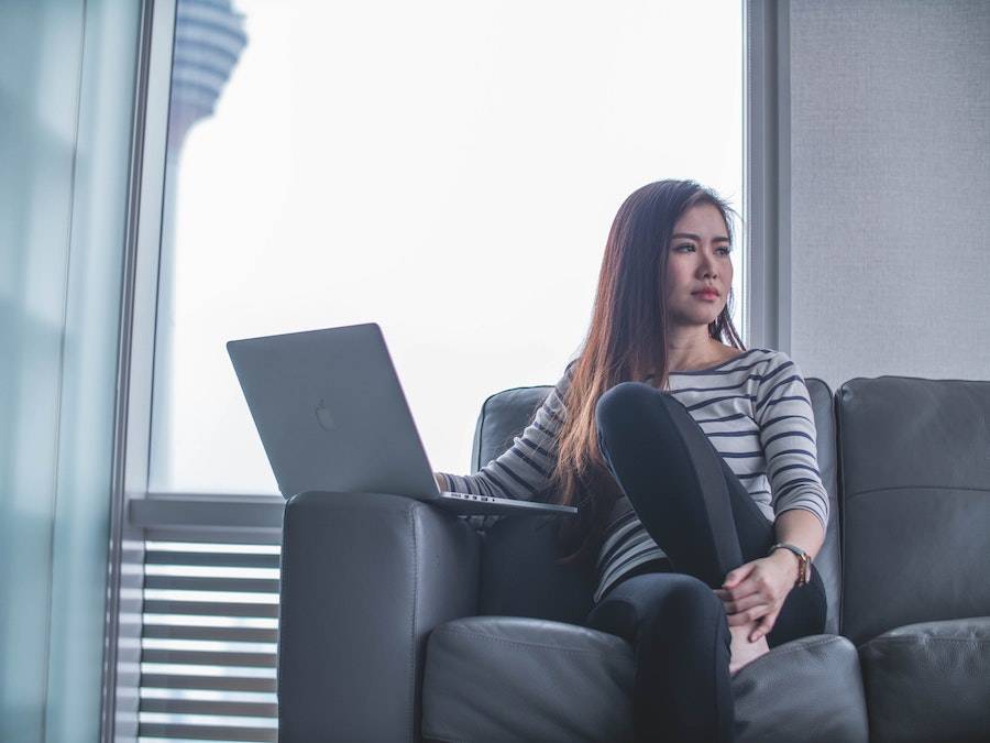Woman thinking about a new job